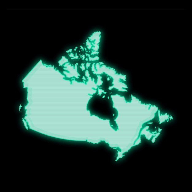 Map of Canada old green computer