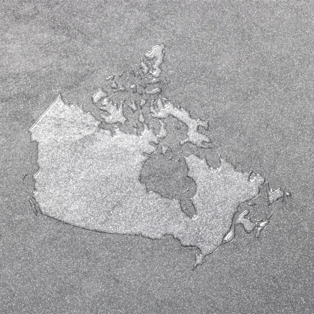 Photo map of canada silver background