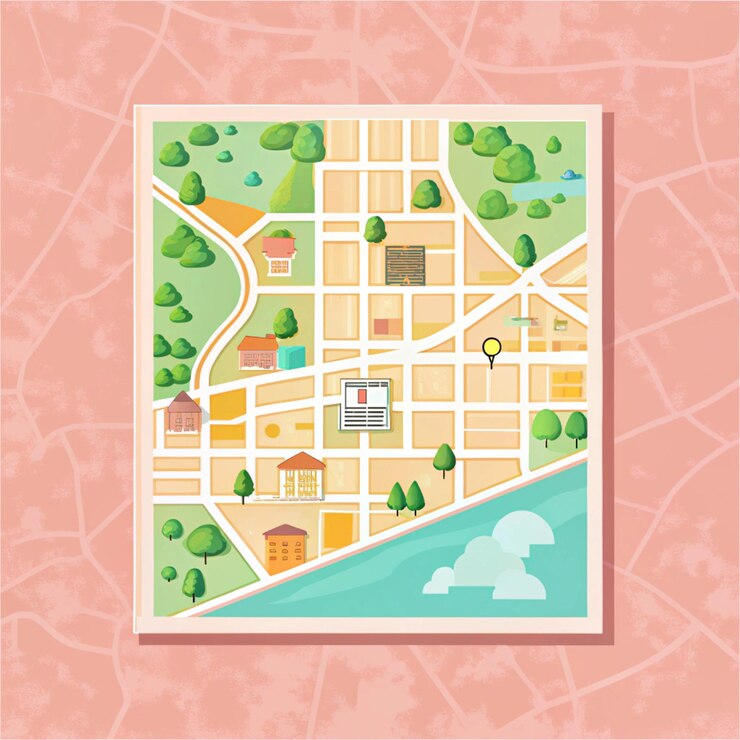 Photo 上に都市がある都市の地図