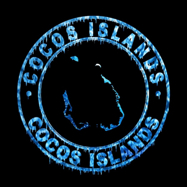 Photo map of cocos islands water concept