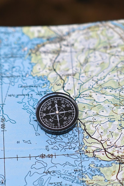 Photo map and compass