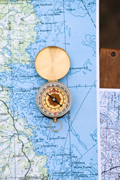 Photo map and compass