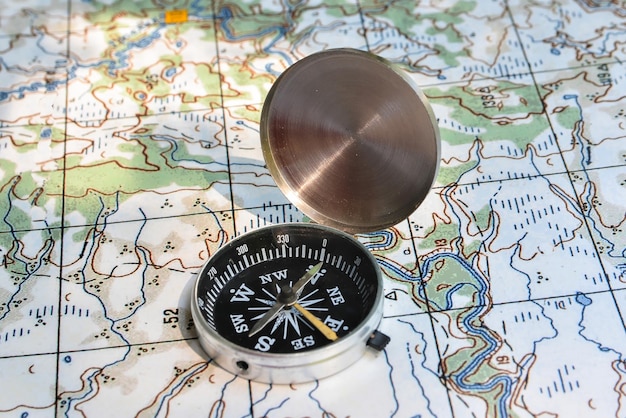 Photo map and compass