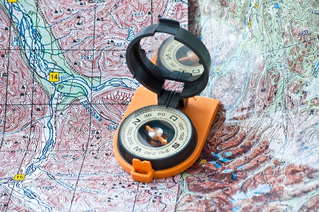 Photo map and compass