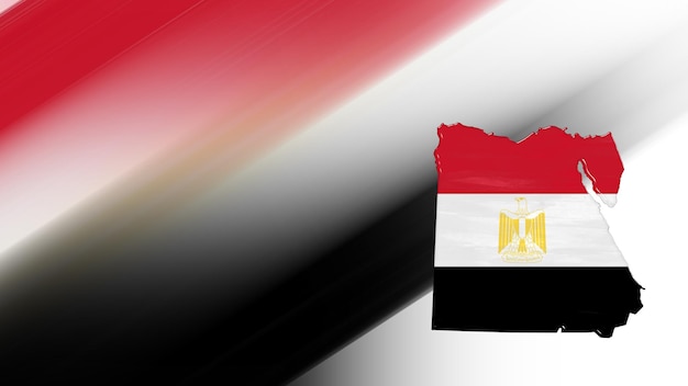 Map of Egypt, flag map, National colors background