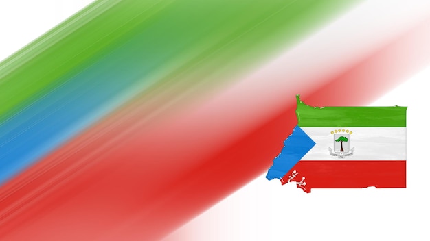 Map of Equatorial Guinea, flag map, National colors background