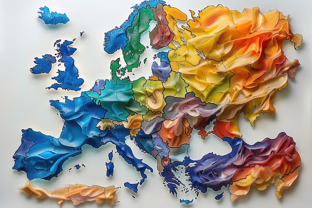 Foto map of europe with glass texture