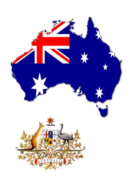 The map flag and the arms of Australia