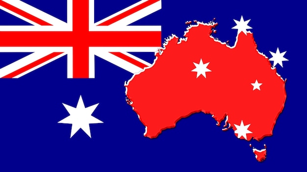 the map flag of australia