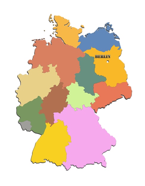 Map of Germany with regions