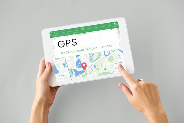 Фото Карта расположение gps направление расположение график