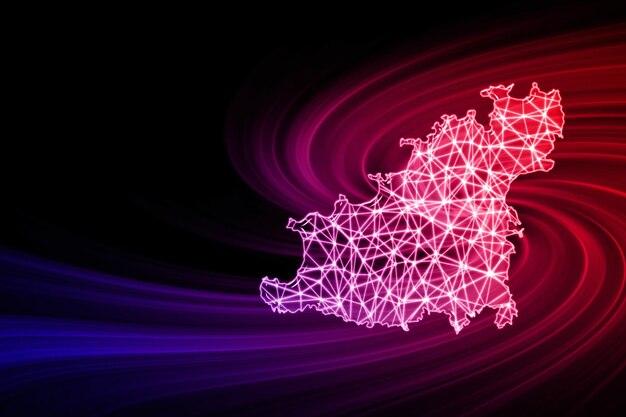 Map of Guernsey Polygonal mesh line map