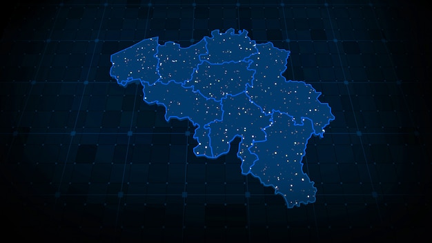 Map illuminated in Graphic Style