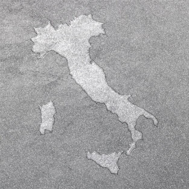 Foto mappa d'italia sfondo argento