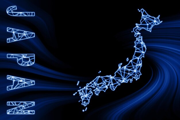 日本地図 折れ線メッシュ線図