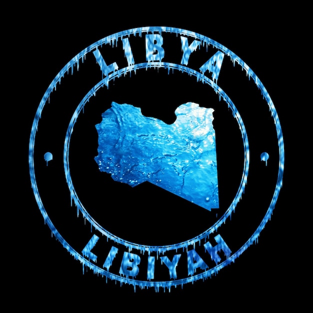 Photo map of libya water concept