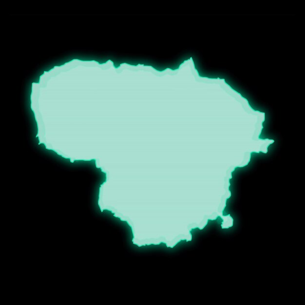 Map of Lithuania old green computer