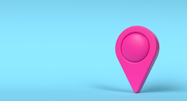 Map location pin sign icon on background. travel and navigation\
concept. 3d illustration.