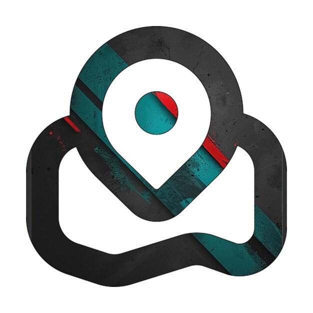 map marker icon diagonal black green red