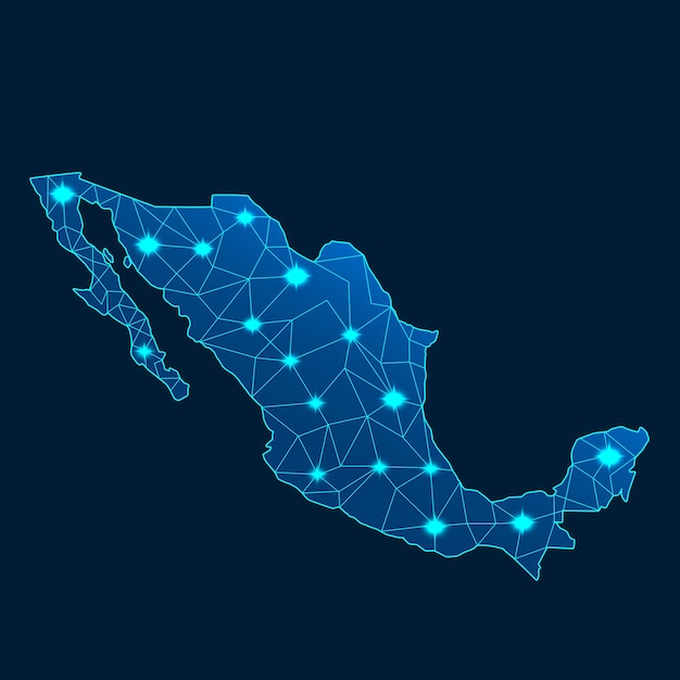 Photo map of mexico