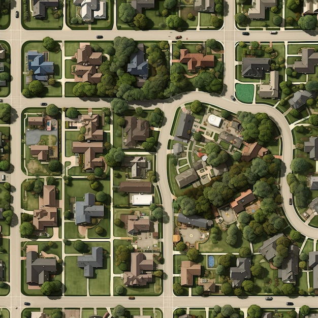 a map of the neighborhood with a small town in the middle.