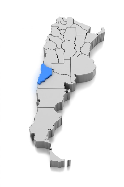 Photo map of neuquen province, argentina