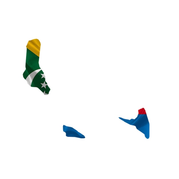 Фото Карта коморских островов с их флагом
