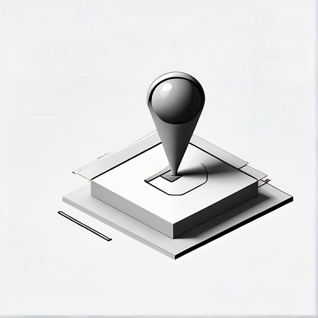 Photo map pointers 3d gps icon pin marker location