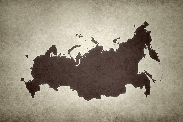 Карта России на старой бумаге
