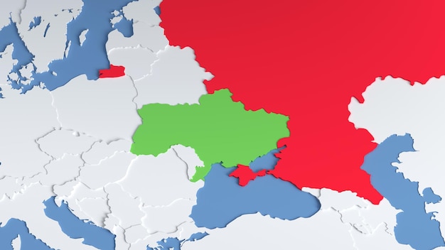 Map of russia and ukraine on the world map the borders of\
russia and ukraine representation