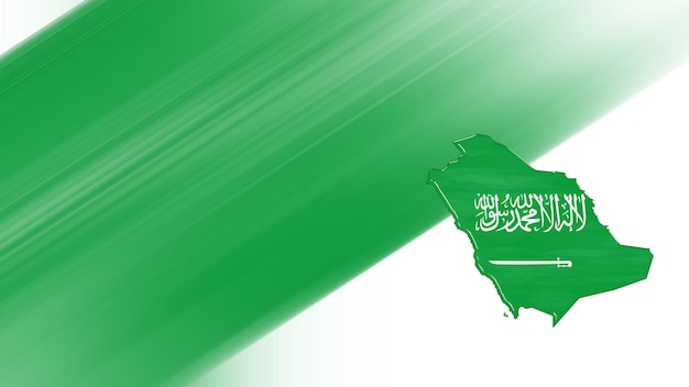 Photo map of saudi arabia, flag map, national colors background