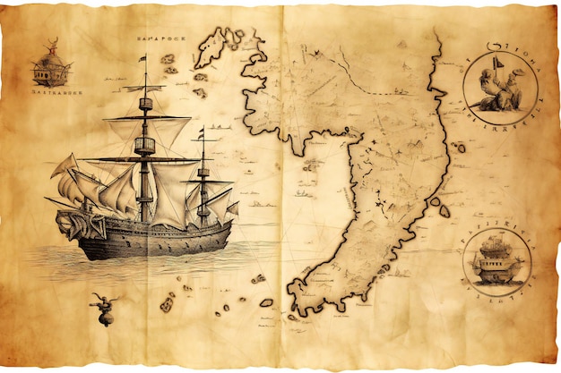 A map of the ship from the 16th century