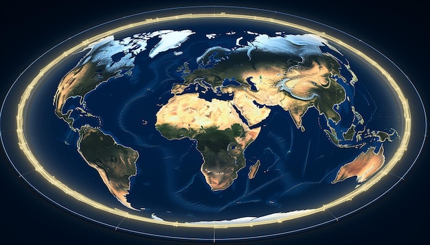 Foto una mappa che mostra la distribuzione geografica del mondo