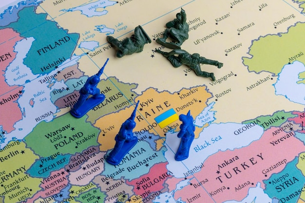 Photo map showing the military conflict between ukraine and russia russia is defeated