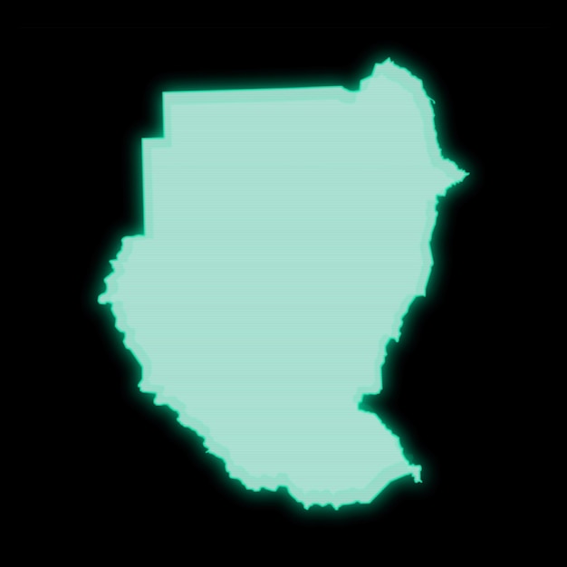 Foto mappa del sudan vecchia schermata del terminale del computer verde su sfondo scuro