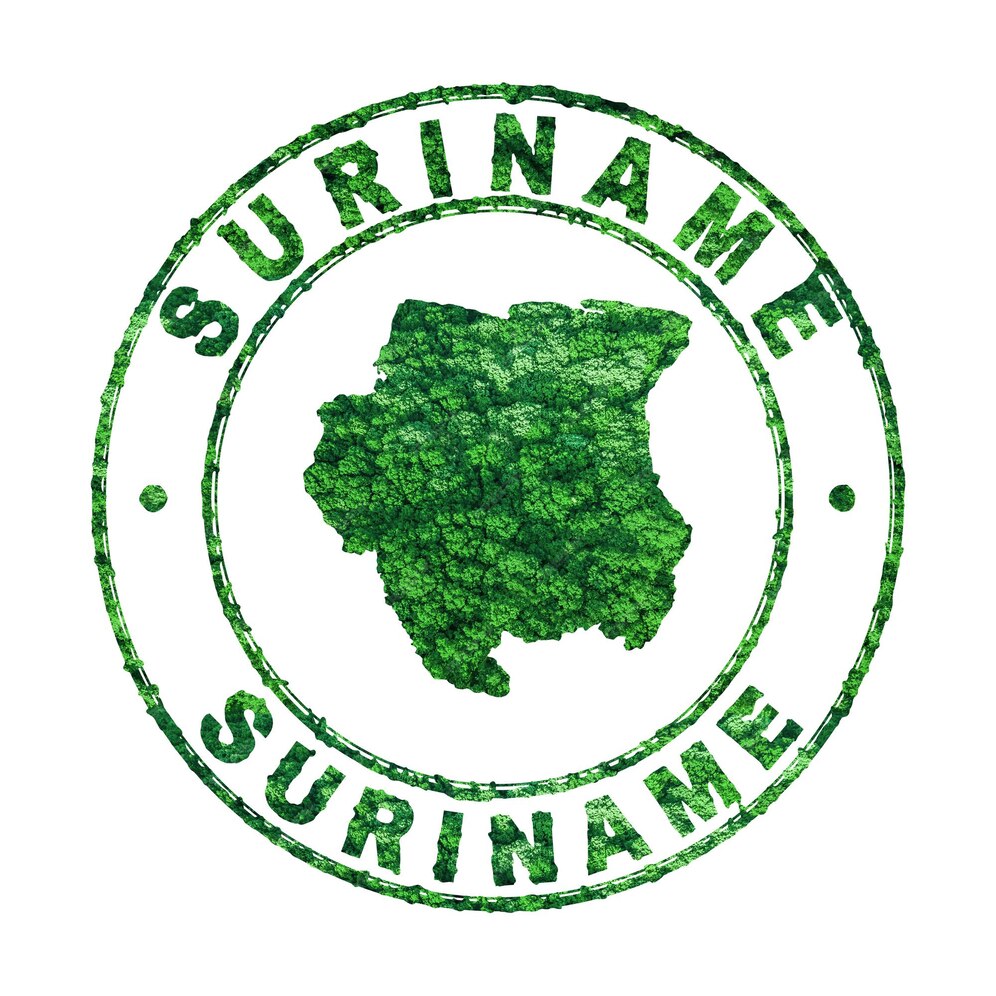 Premium Photo | Map of suriname postal stamp sustainable development