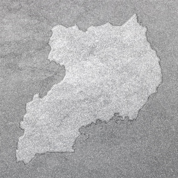 Map of Uganda silver background