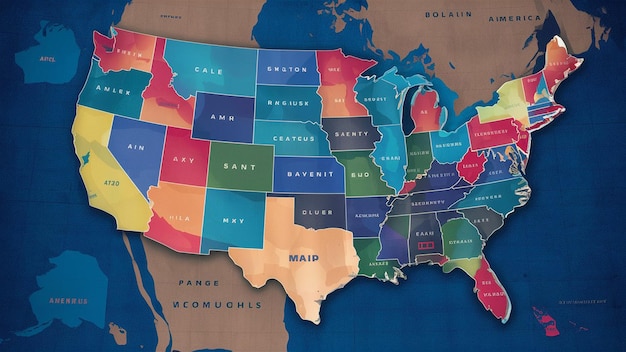 Photo a map of the united states of america with the name quot pedes quot on it