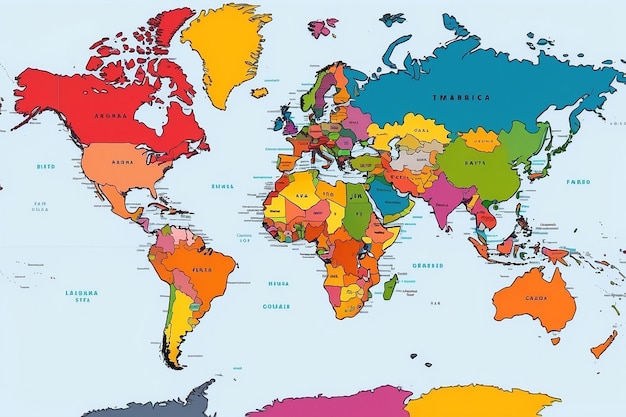 Foto mappa del mondo con i confini dei paesi