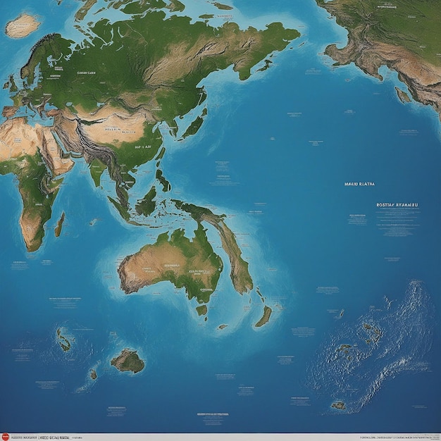 Foto una mappa del mondo con il nome del mondo su di essa