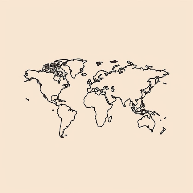 a map of the world with the words  the world  on it