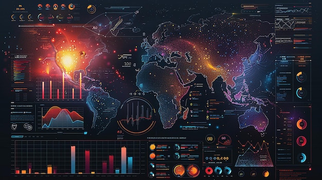 Photo a map of the world with the words  the world  on the top