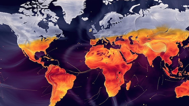 Photo a map of the world