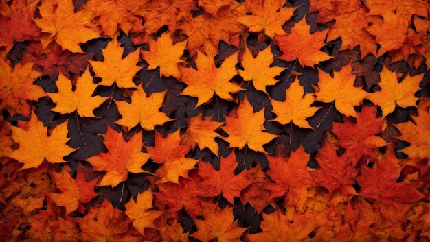 Maple border background in orange autumn