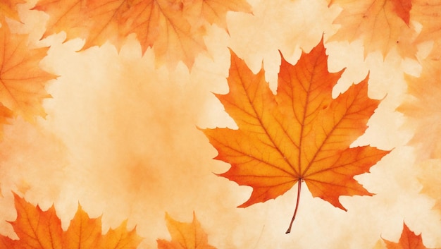 Maple border background in orange autumn