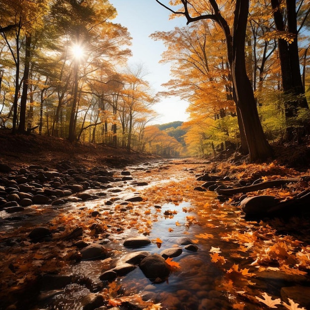 Maple Canopy Reflections Autumn Landscape Photo