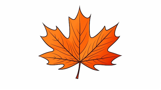 Maple leaf line art