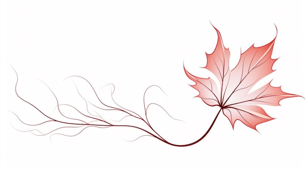 Maple leaf line art