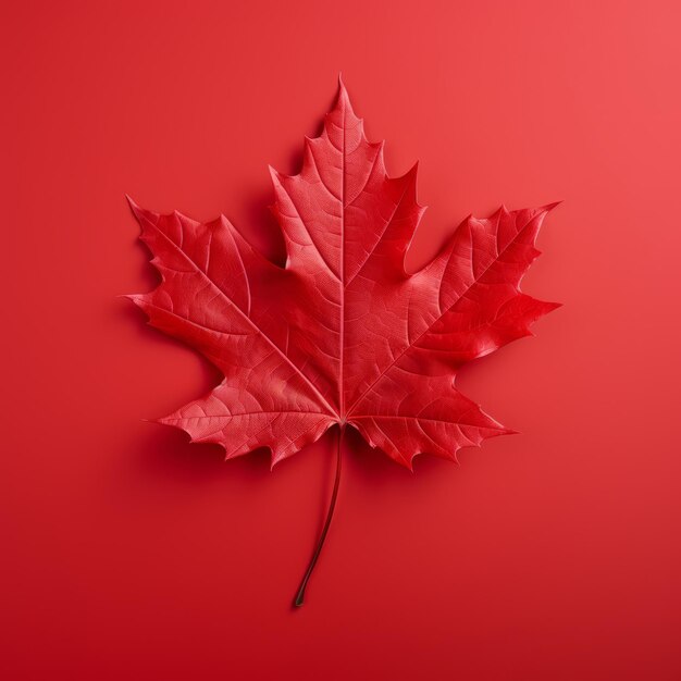 Photo maple leaf on a red background