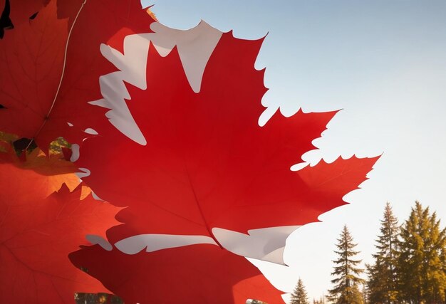 Maple leaf on a sky background